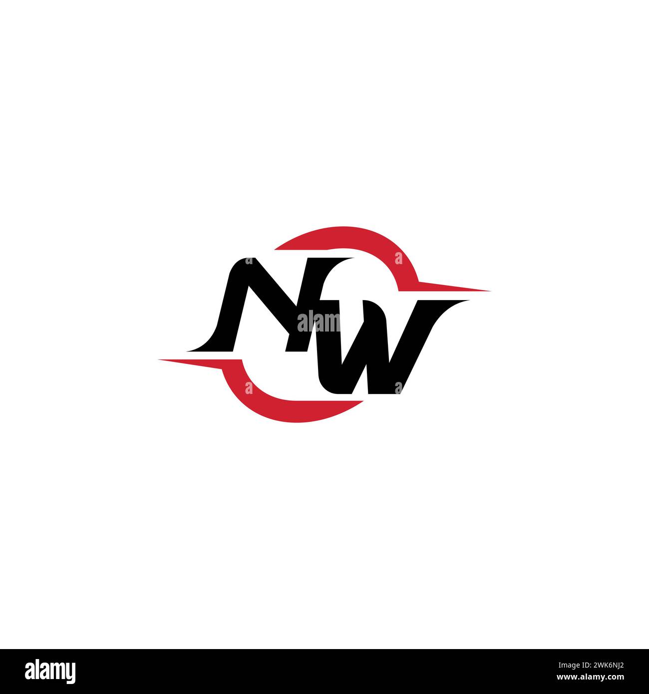 NW Initial Logo cooles und stylisches Konzept für E-Sport- oder Gaming-Logo als Inspiration Stock Vektor