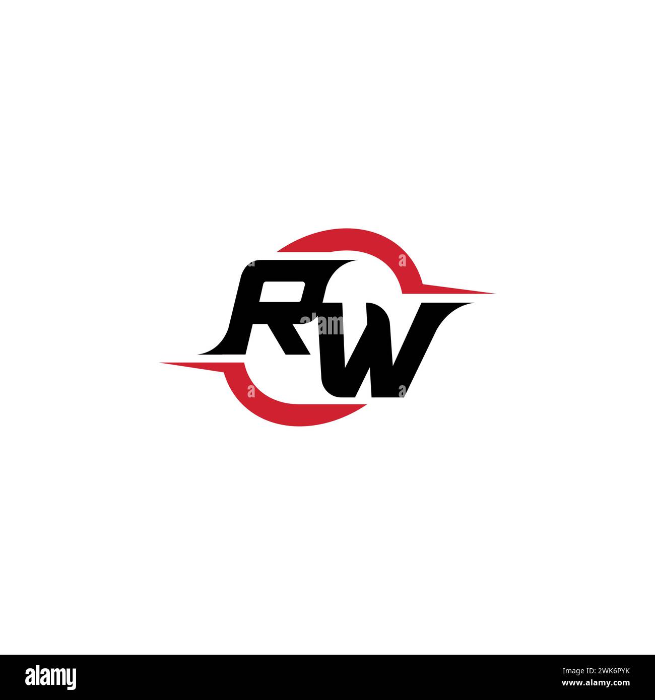 RW Initial Logo cooles und stylisches Konzept für E-Sport- oder Gaming-Logo als Inspiration Stock Vektor