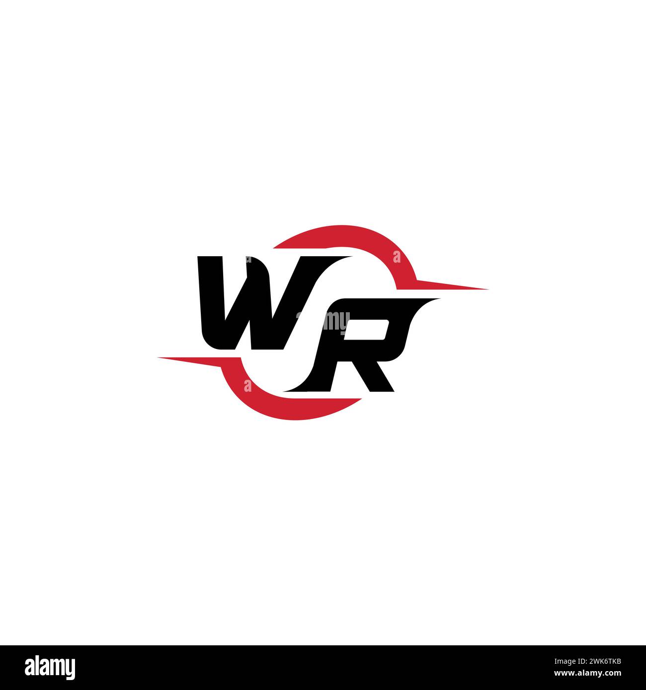 WR Initial Logo cooles und stylisches Konzept für E-Sport- oder Gaming-Logo als Inspiration Stock Vektor