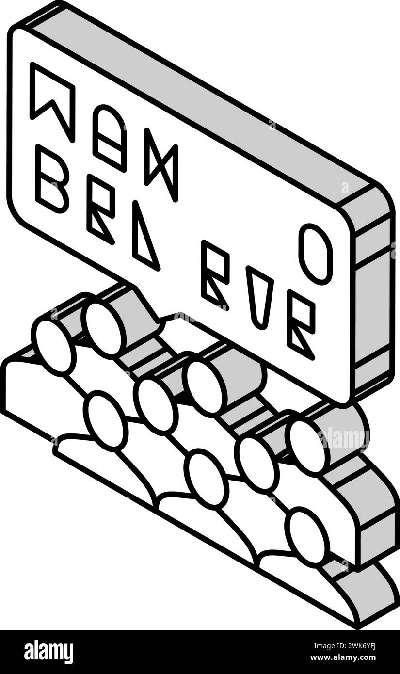 Der glaube an die isometrische Iconvektorillustration der Uferologie Stock Vektor