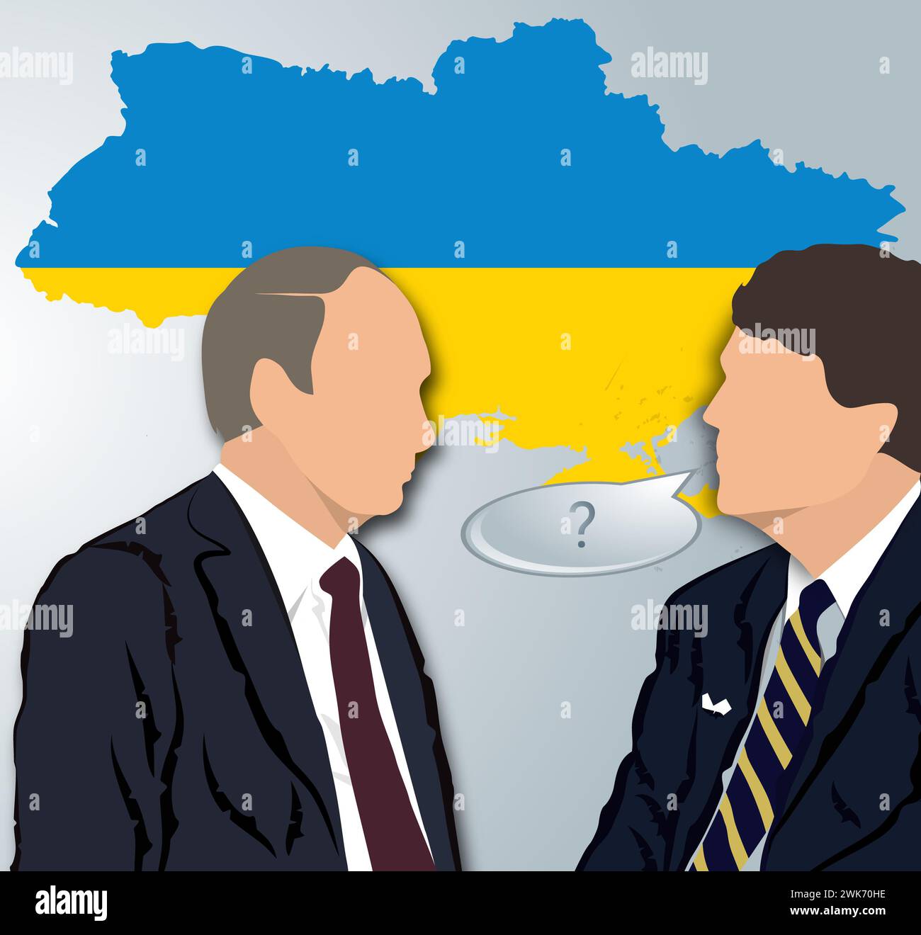 Februar 2024. Der amerikanische Journalist Tucker Carlson interviewte den russischen Präsidenten Wladimir Putin Stockfoto