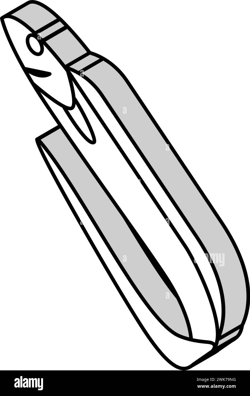Große Kopf Hairtail isometrische Symbol Vektor-Illustration Stock Vektor