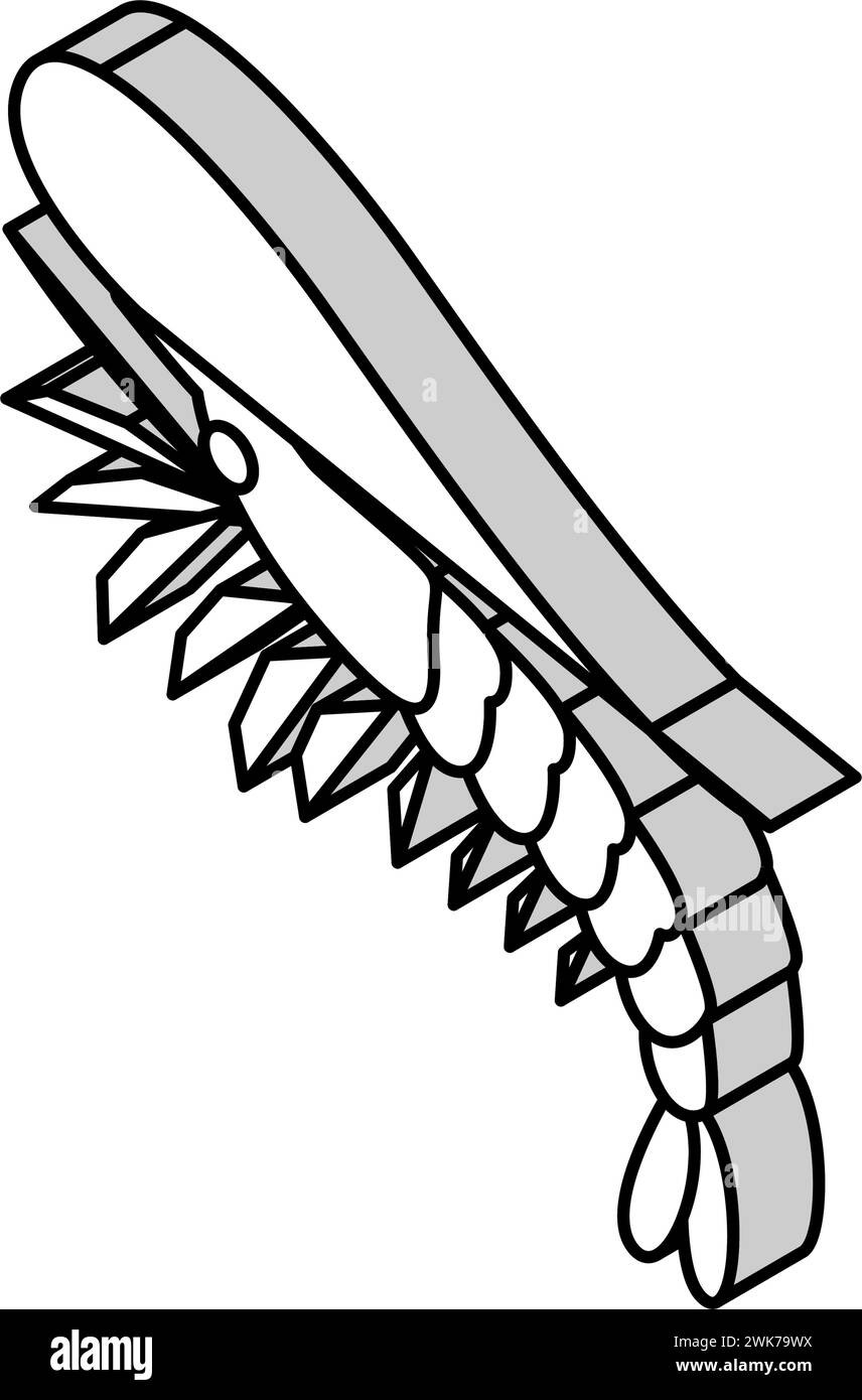 Weißes Bein Garnelen Isometrisches Symbol Vektor-Illustration Stock Vektor