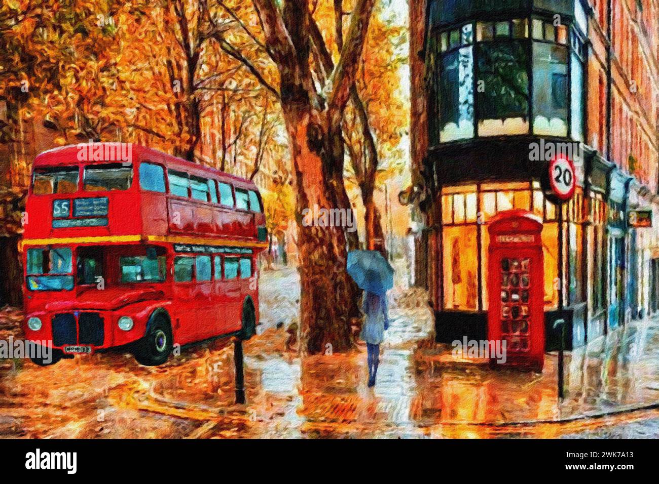 Classic 1965 AEC Routemaster, Rosebery Ave, London, England. Stockfoto