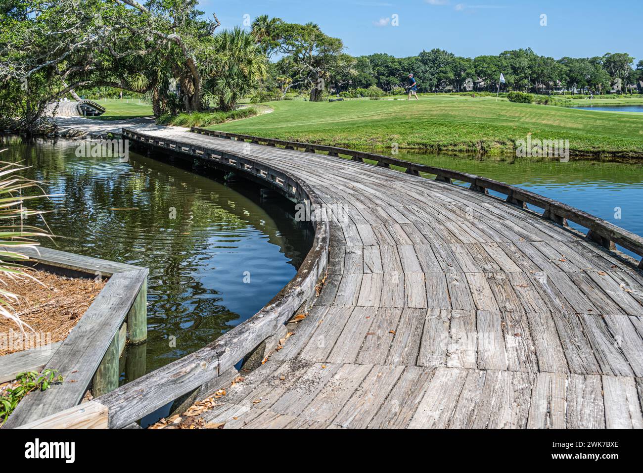 Golfer, die den kleinen Sandy-Kurzurlaub im Omni Amelia Island Resort an der Küste im Nordosten Floridas genießen. (USA) Stockfoto