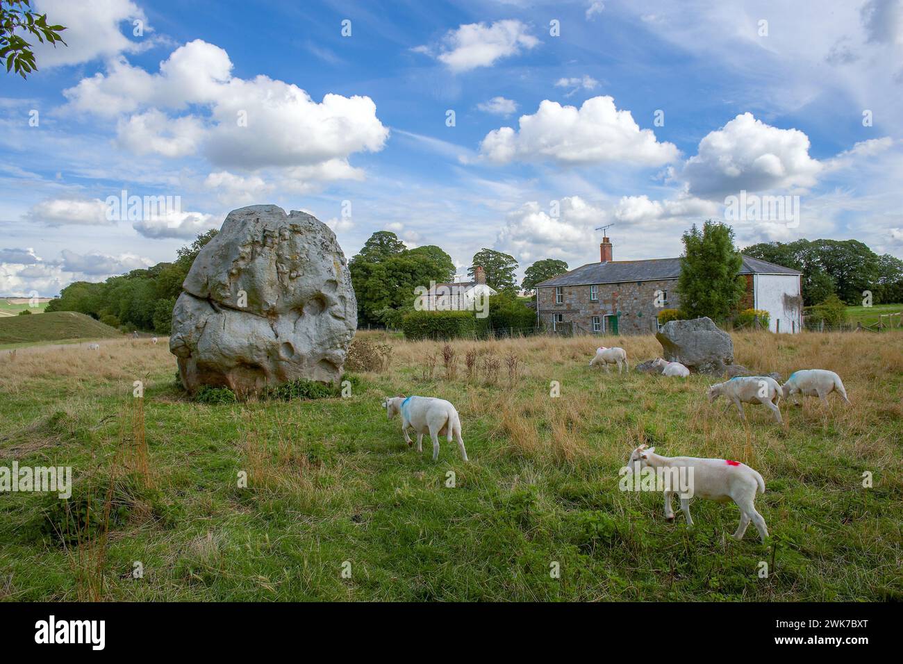 The Neolithic Standing Stones, Stone Circles und Henge in Avebury, Wiltshire. Ein englisches Erbe und Weltkulturerbe. Stockfoto