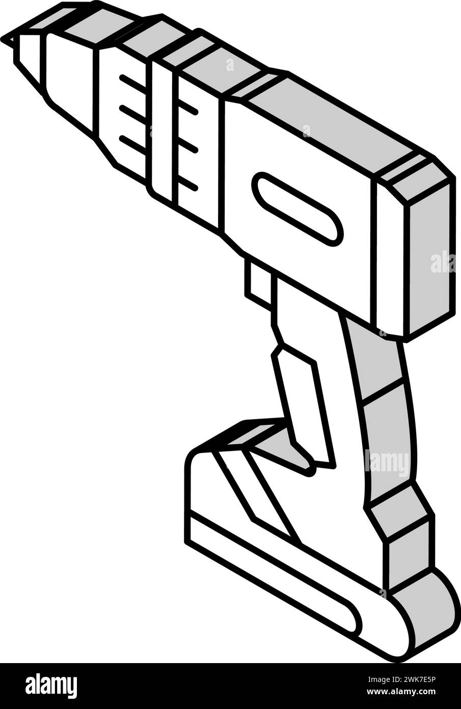 Isometrische Symbolvektorgrafik der Bohrvorrichtung Stock Vektor