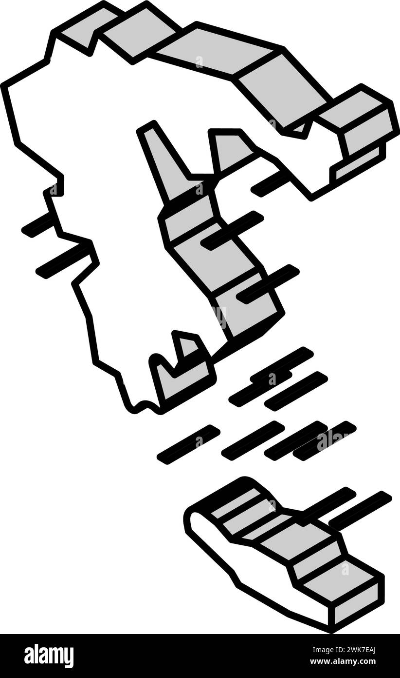 griechenland Karte Zivilisation isometrische Icon Vektor Illustration Stock Vektor