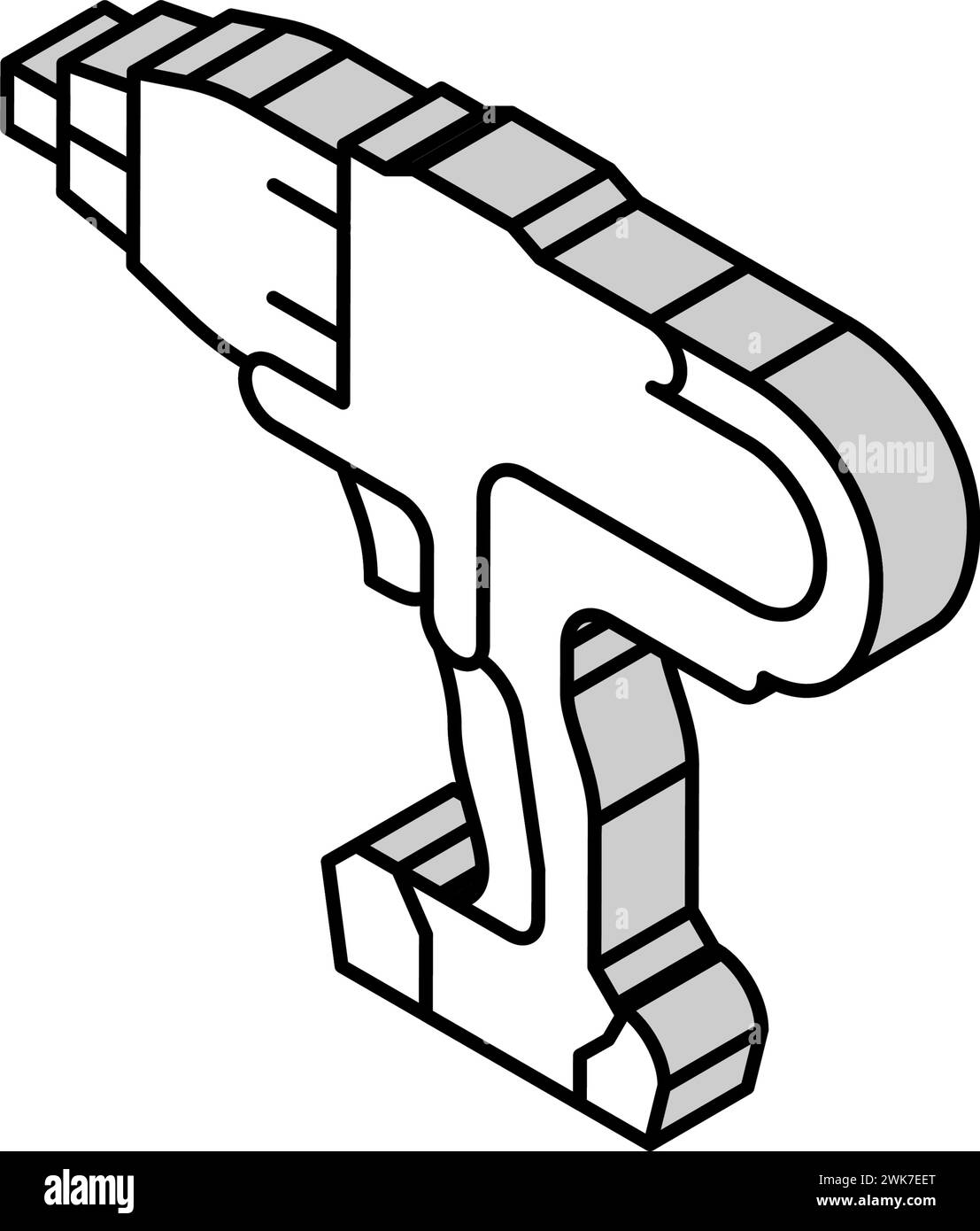 Schlagschraubenwerkzeug Isometrisches Symbol Vektorillustration Stock Vektor