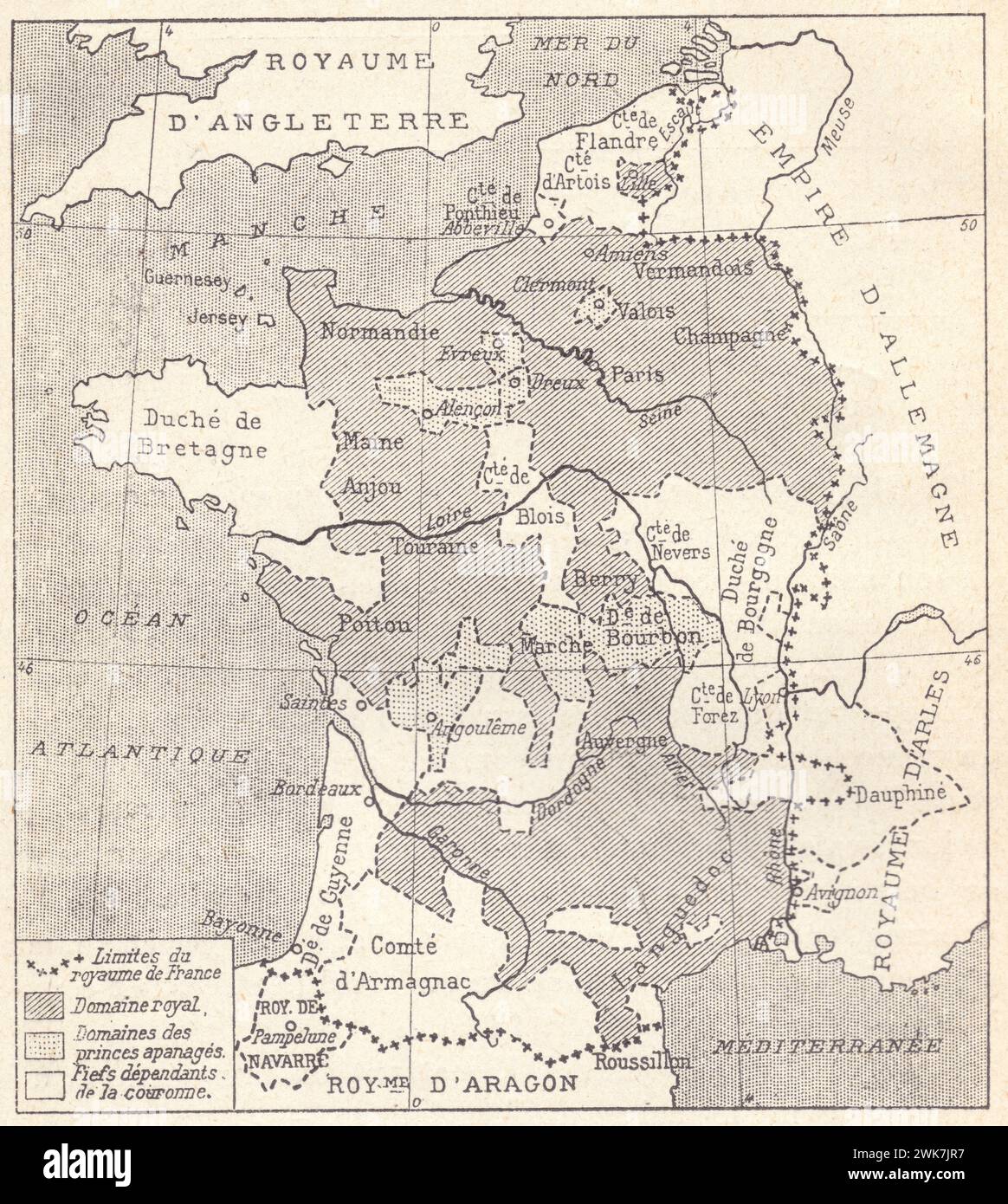 Le Royaume de France en 1328 Stockfoto