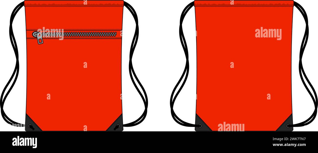 Kordelzug Tasche, Rucksack Vektor Vorlage Illustration Stock Vektor