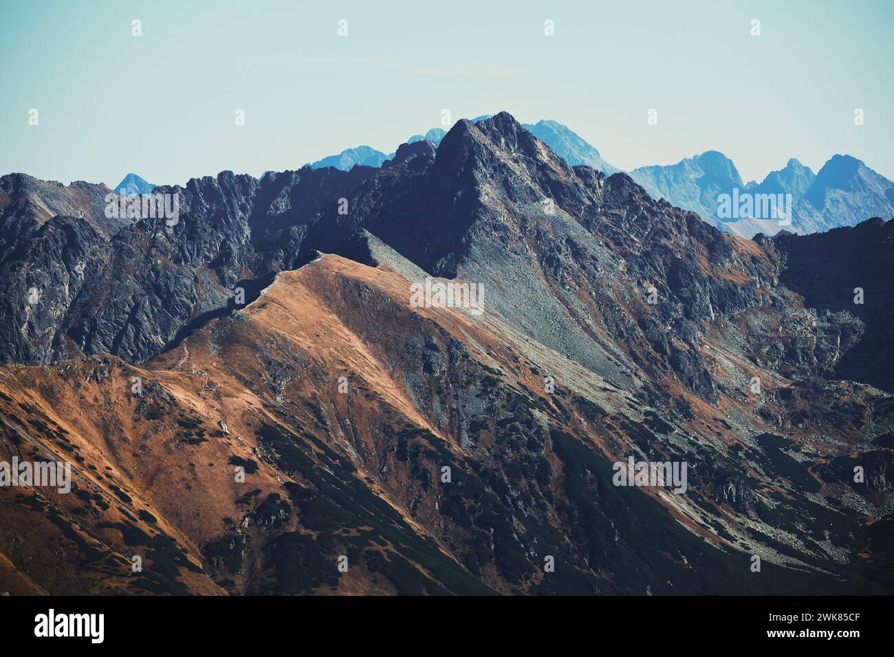 Berglandschaft im Tatra-Nationalpark in Polen. Beliebte Touristenattraktion. Fantastische Naturlandschaft. Die berühmtesten Reiseziele. Schönheit der Natur Stockfoto
