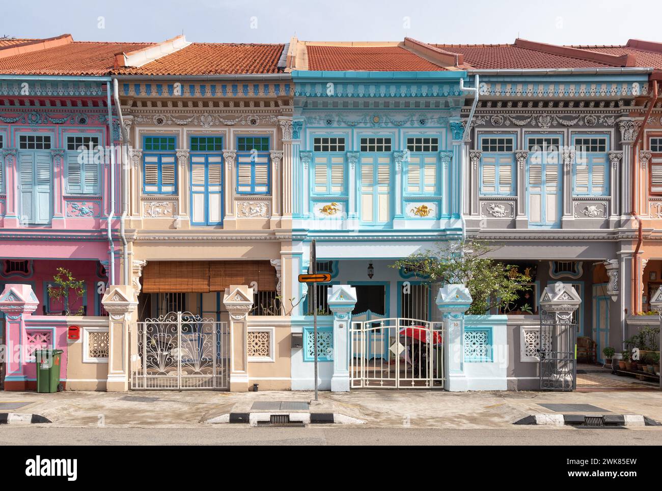 Farbenfrohe alte Peranakan Häuser, in Joo Chiat Viertel Stockfoto