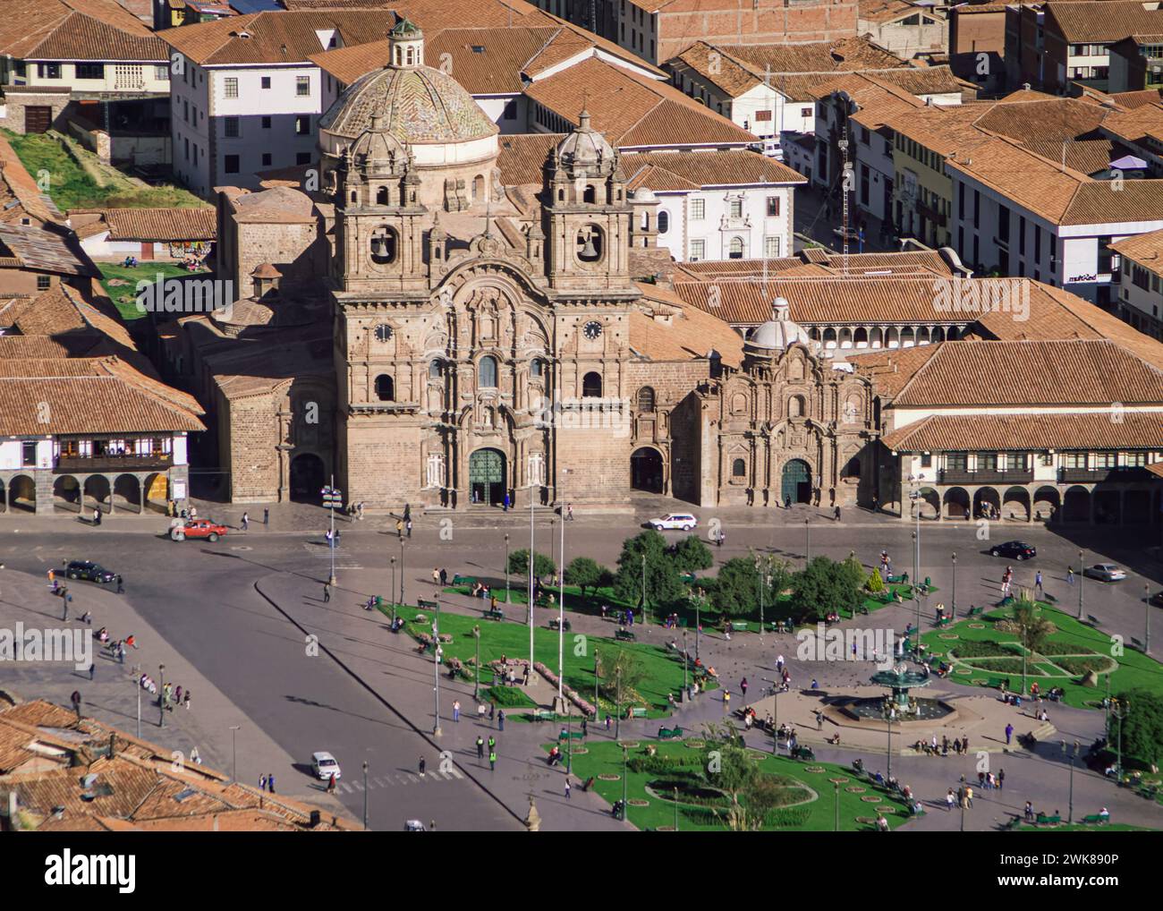 Cusco, Peru, 6. Mai 2009: Blick auf Cuscos Altstadt und die Kirche der Gesellschaft Jesu Stockfoto