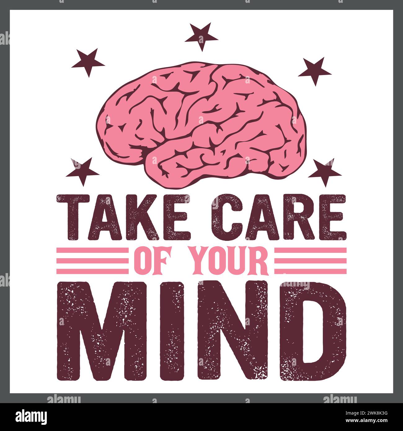 Mental Health T-Shirt Design Stock Vektor