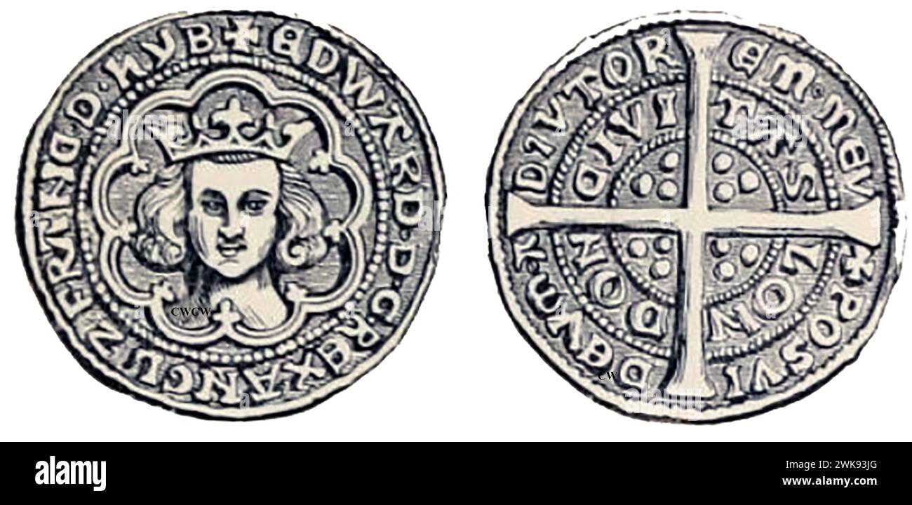 Ein englischer Groat von Eduard III Stockfoto