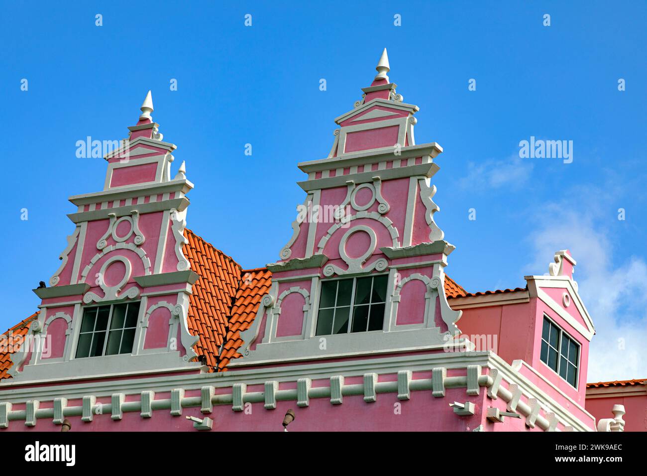 Architektonische Details, Royal Plaza Mall, Oranjestad, Aruba, niederländische Antillen, Karibik Stockfoto