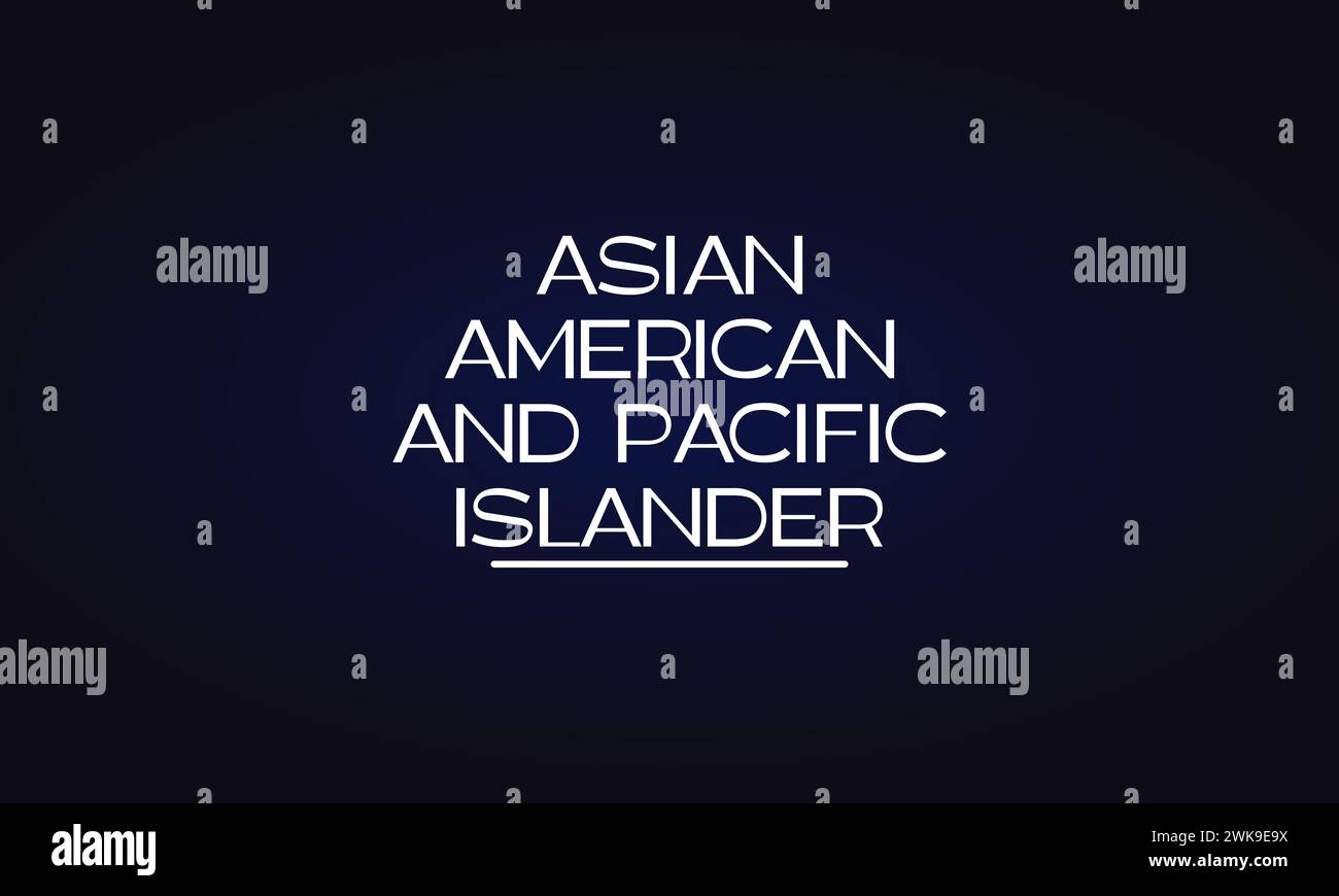 Text-Illustration-Design des asiatischen amerikanischen und pazifischen Islanders Stock Vektor