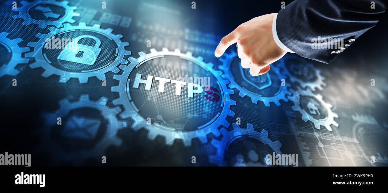 HTTPS. Neues Hypertext Transfer Protocol Secure 2024. Web-Internet-Konzept. Stockfoto