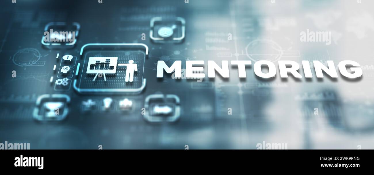 Mentoring-Konzept. Strategische Partnerschaft mit Business Finance. Stockfoto