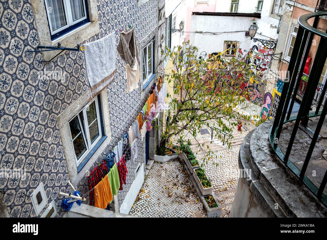Blick auf das Viertel Alfama in Lissabon, Portugal Stockfoto