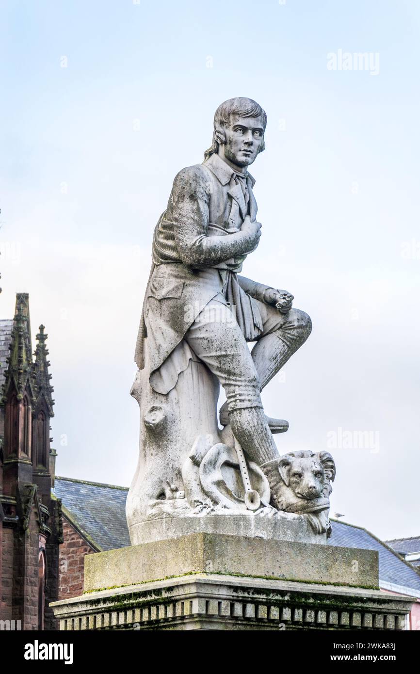 Statue von Robert Burns, schottischem Dichter und Bard, Dumfries, Schottland, Großbritannien Stockfoto