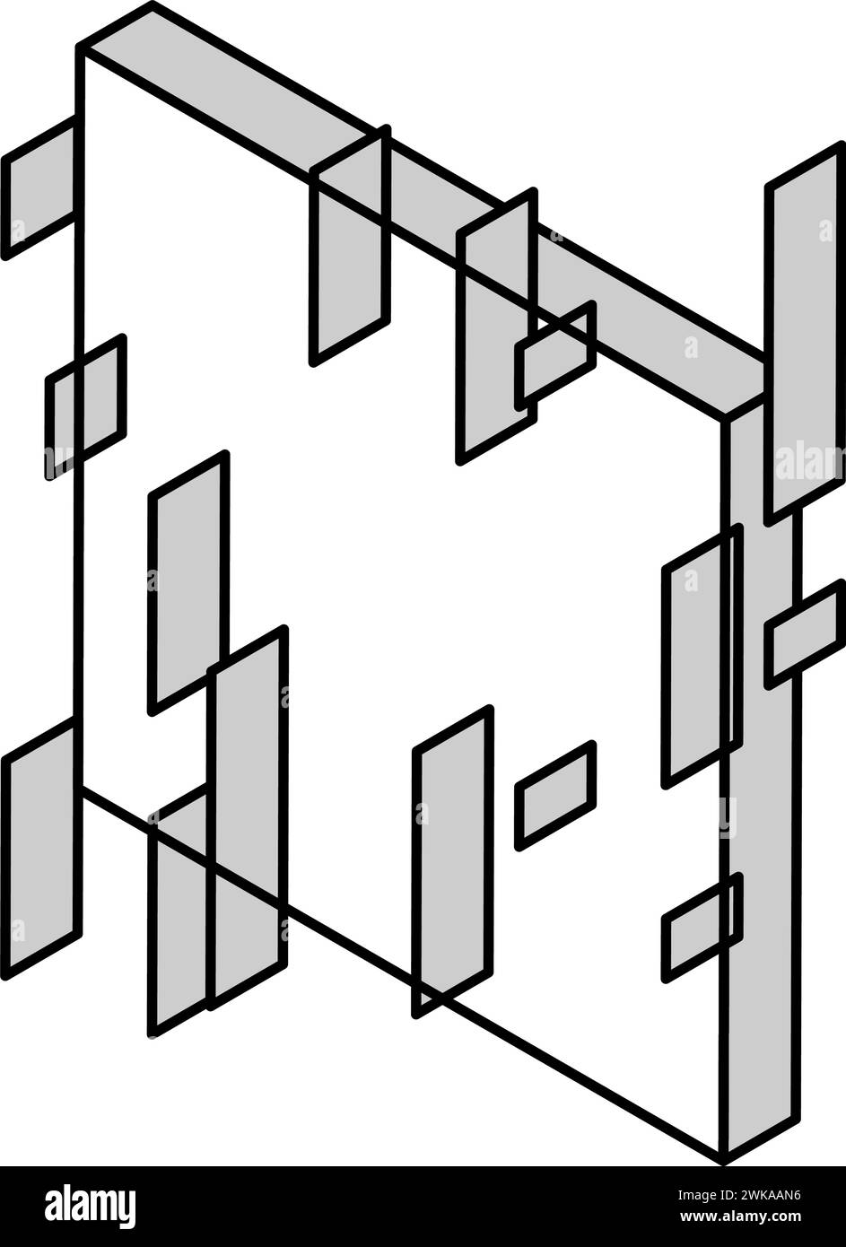Illustration des Isometrischen Symbols für ein erweitertes Blech Stock Vektor