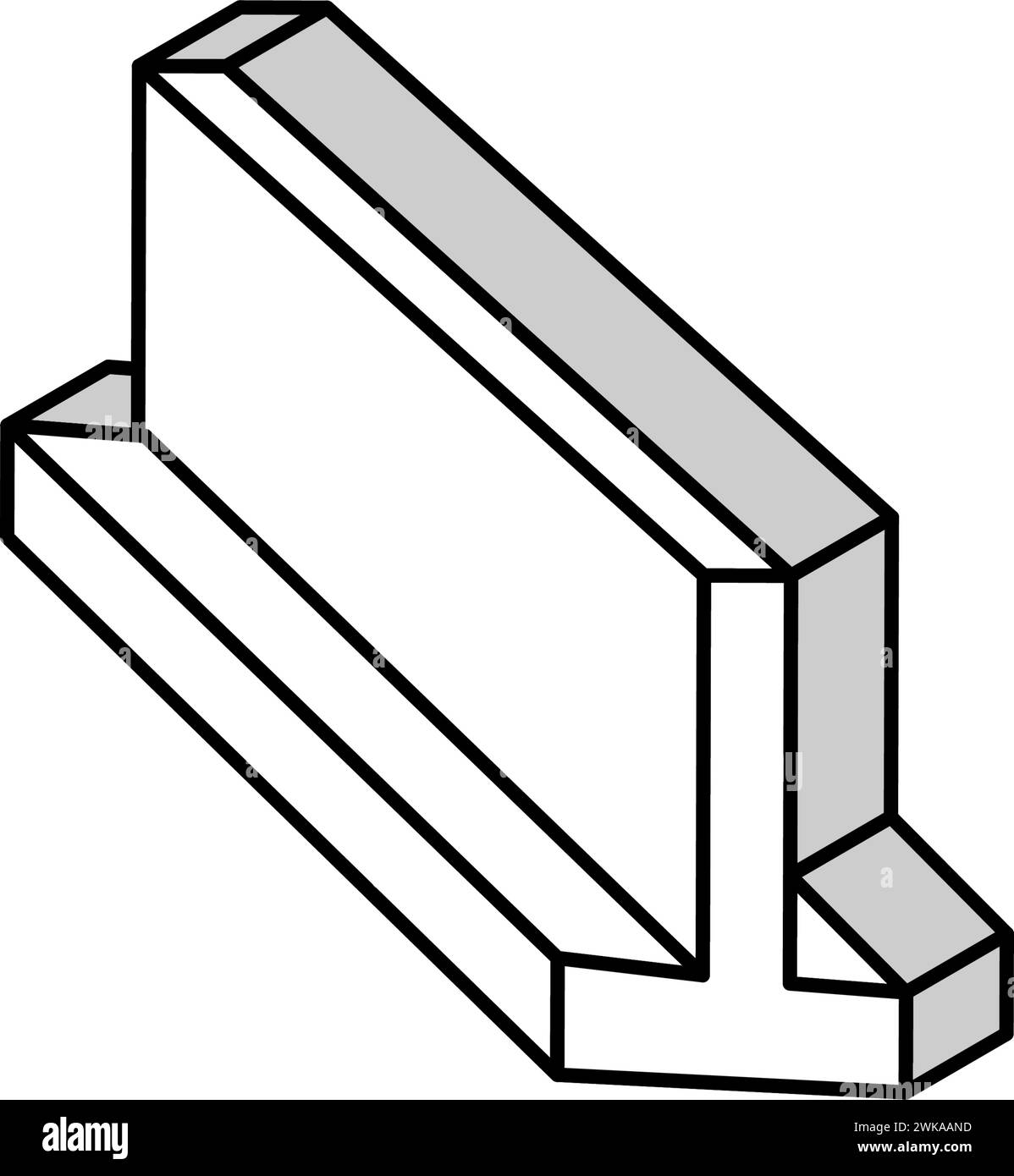 Messing Metallprofil isometrische Iconvektorillustration Stock Vektor