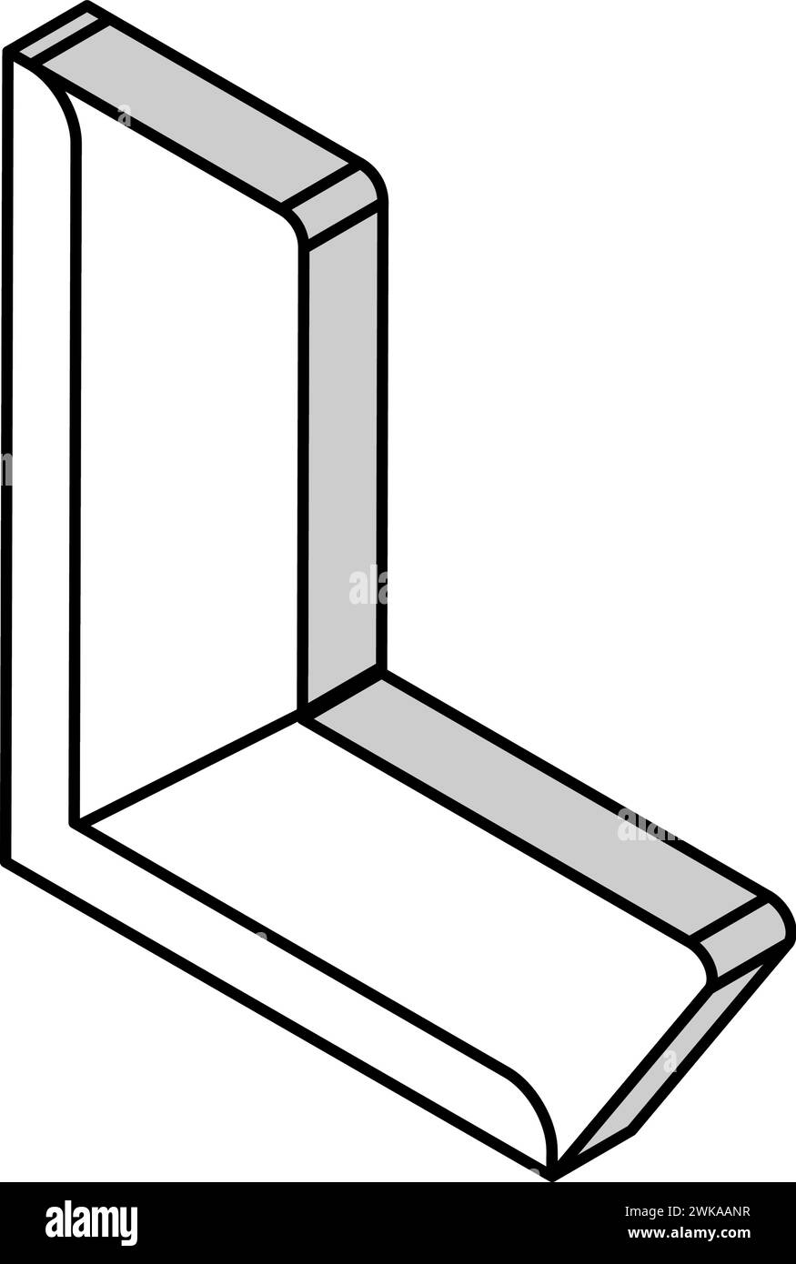Winkel Metallprofil isometrische Symbolvektorillustration Stock Vektor