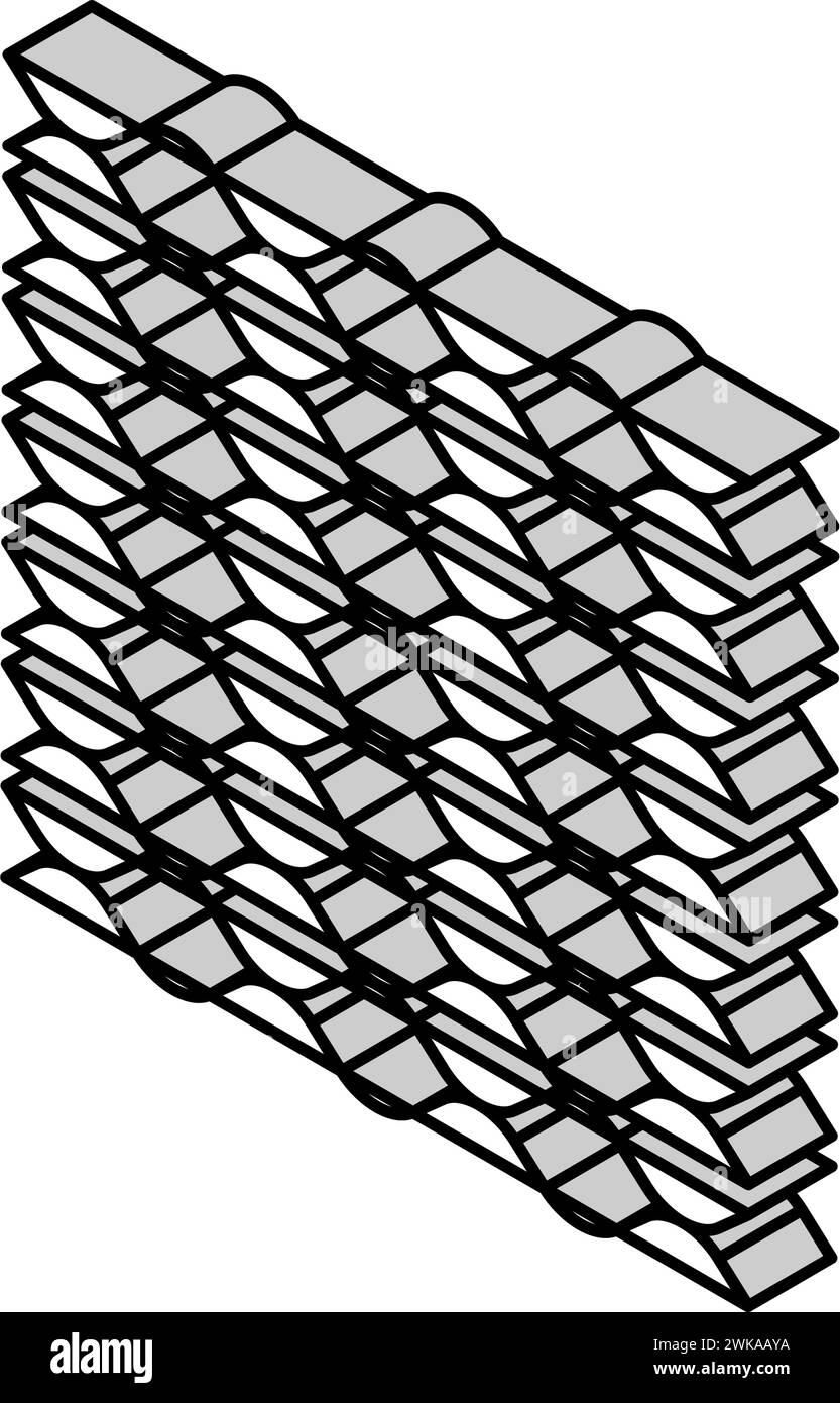 Isometrische Symbolvektorillustration aus Kupfer-Metallprofil Stock Vektor