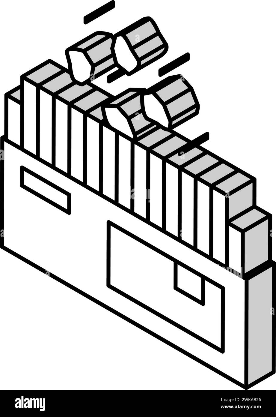 Isometrische Symbolvektorillustration der Fertigungsanlage Stock Vektor