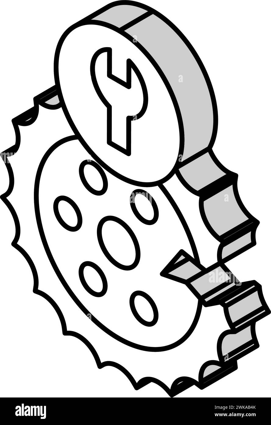 Isometrische Symbolvektorgrafik für Wartung und Reparaturen Stock Vektor