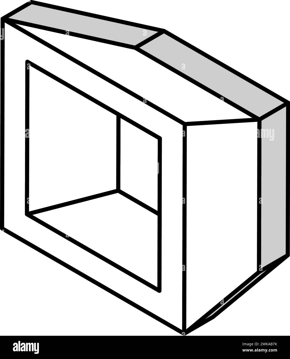 Quadratisches Metallprofil Isometrisches Symbol Vektorillustration Stock Vektor