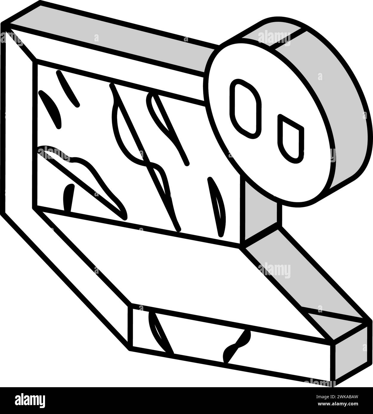 Aluminium Metallprofil isometrische Symbolvektorillustration Stock Vektor