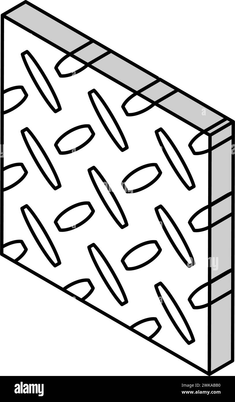 Diamantplatte Metall isometrische Symbol Vektor-Illustration Stock Vektor