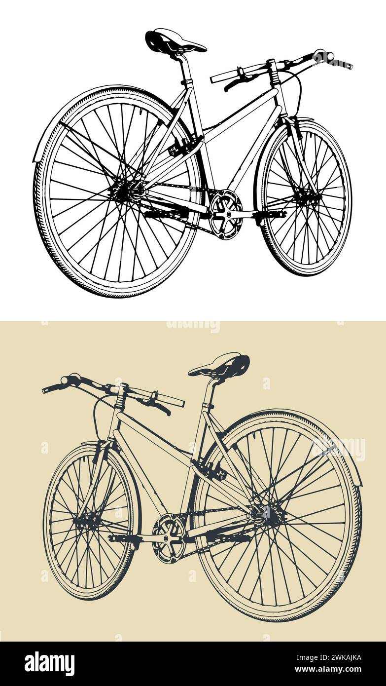 Vektorillustrationen eines klassischen Fahrrads Stock Vektor