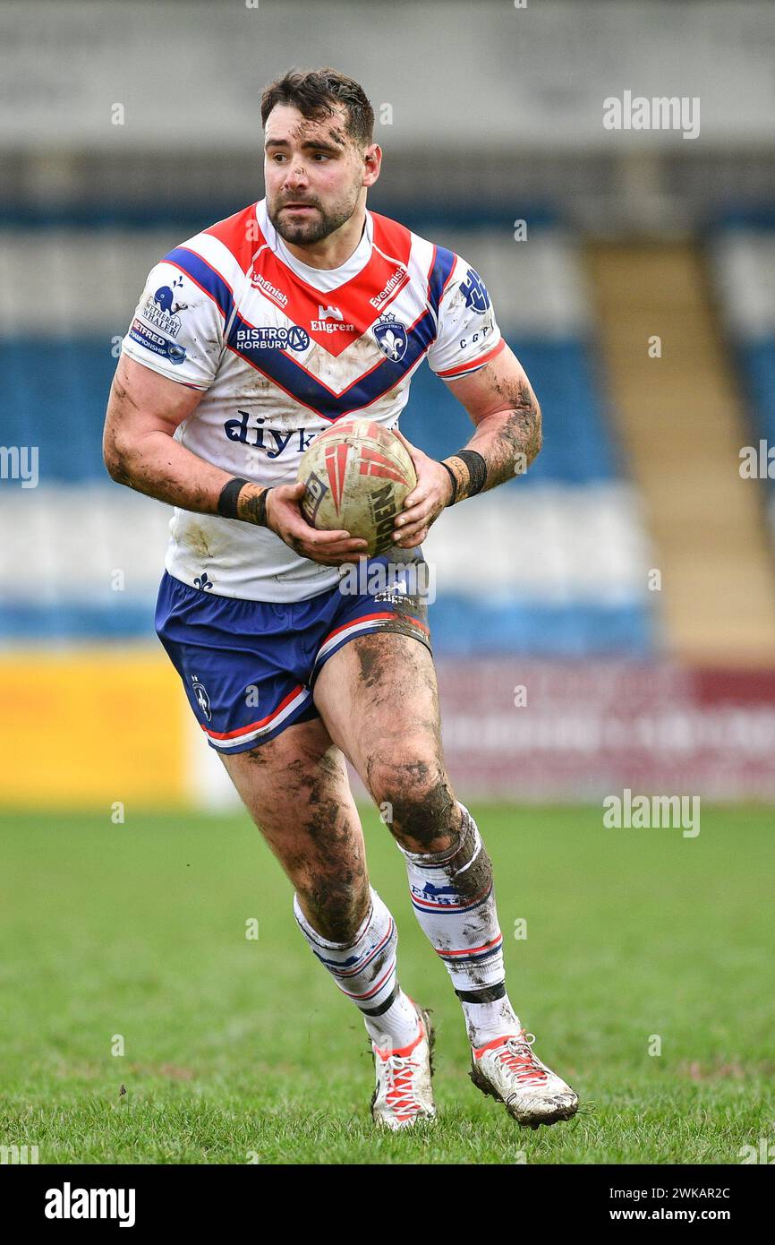 Featherstone, England - 18. Februar 2024 - Josh Bowden von Wakefield Trinity. Rugby League 1895 Cup, Newcastle Thunder gegen Wakefield Trinity im Millenium Stadium, Featherstone, UK Dean Williams Stockfoto