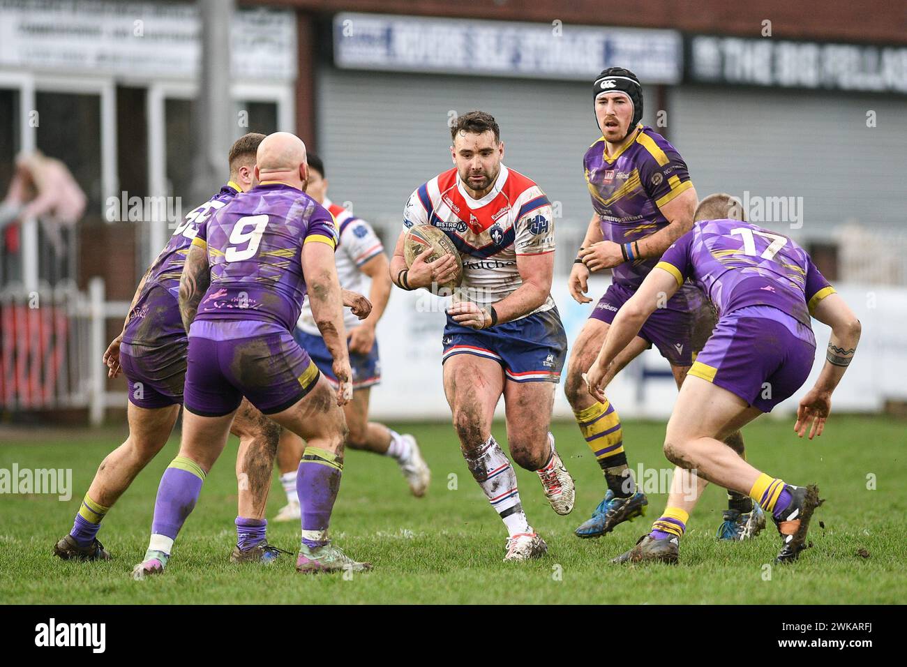 Featherstone, England - 18. Februar 2024 - Josh Bowden von Wakefield Trinity in Aktion. Rugby League 1895 Cup, Newcastle Thunder gegen Wakefield Trinity im Millenium Stadium, Featherstone, UK Dean Williams Stockfoto