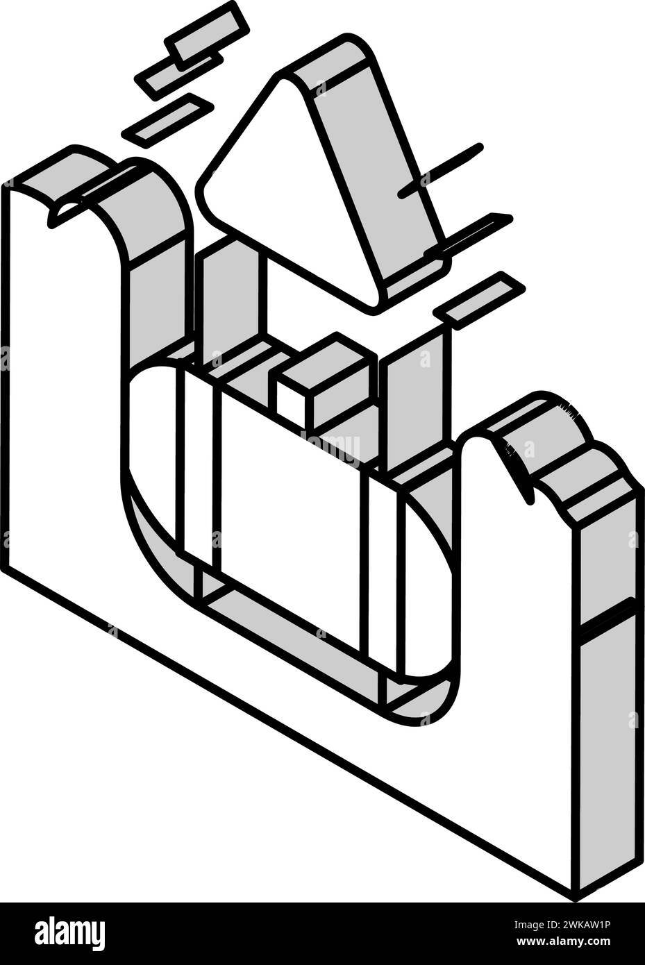 Abbildung des isometrischen Symbols zum Entfernen des unterirdischen Lagertanks Stock Vektor