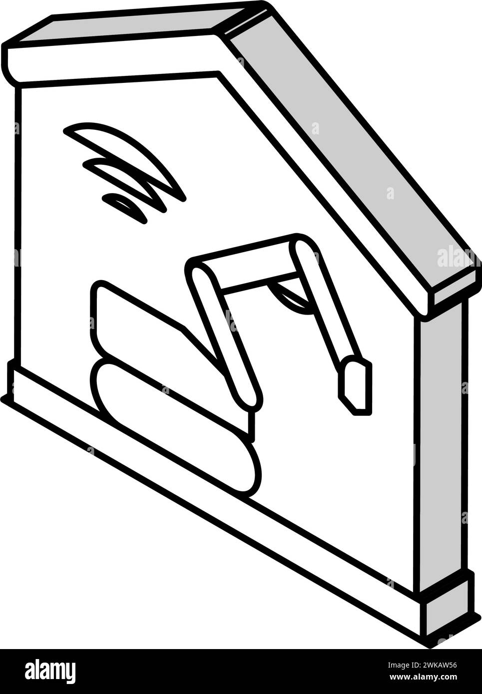 Remote-Abrisse Gebäude isometrische Icon Vektor-Illustration Stock Vektor