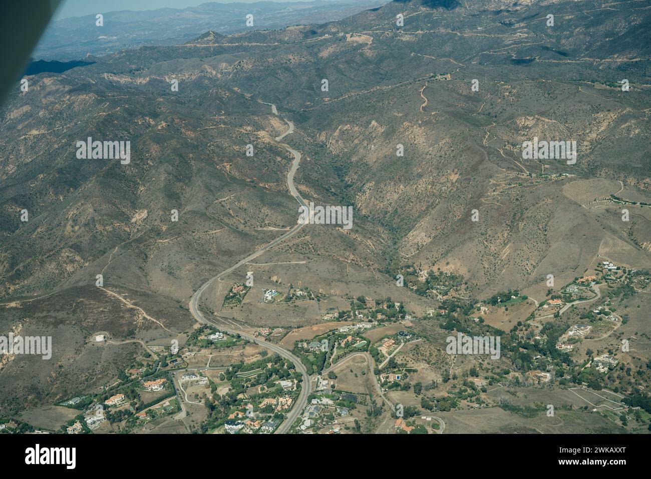 Aus der Vogelperspektive auf die Hügel in Los Angeles, Kalifornien. Hochwertige Fotos Stockfoto