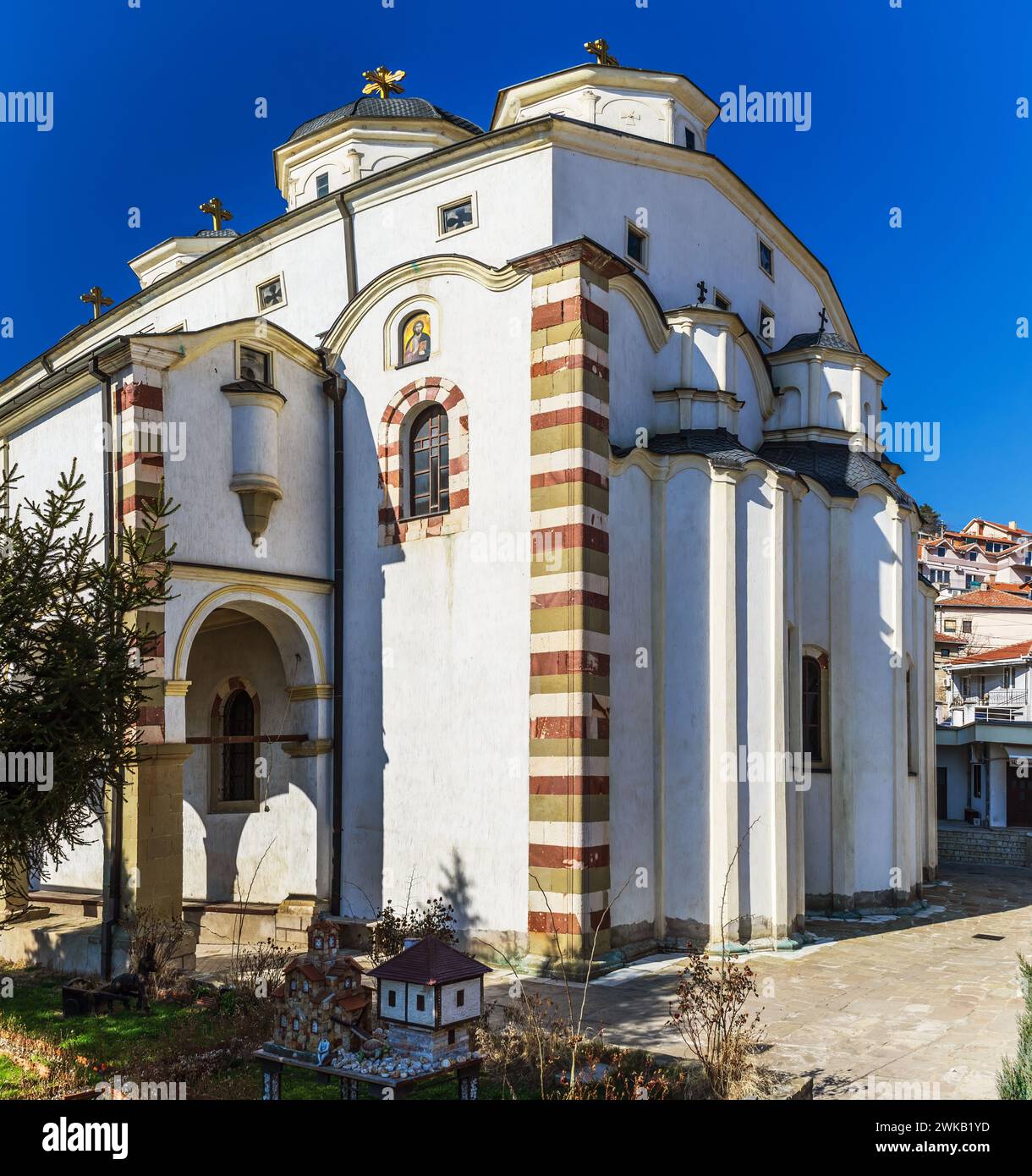 Die Kirche Sent Nikola wurde 1876 an der Stelle der älteren Kirche aus dem Jahr 1341 errichtet. Stockfoto