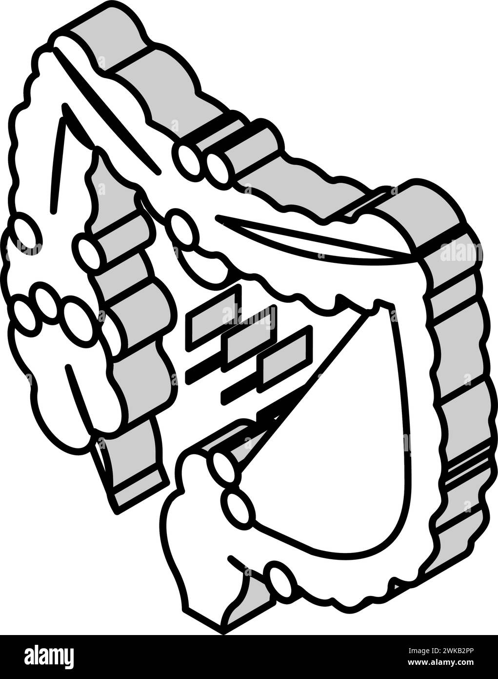 Isometrische Iconvektorillustration der Morbus crohns Stock Vektor