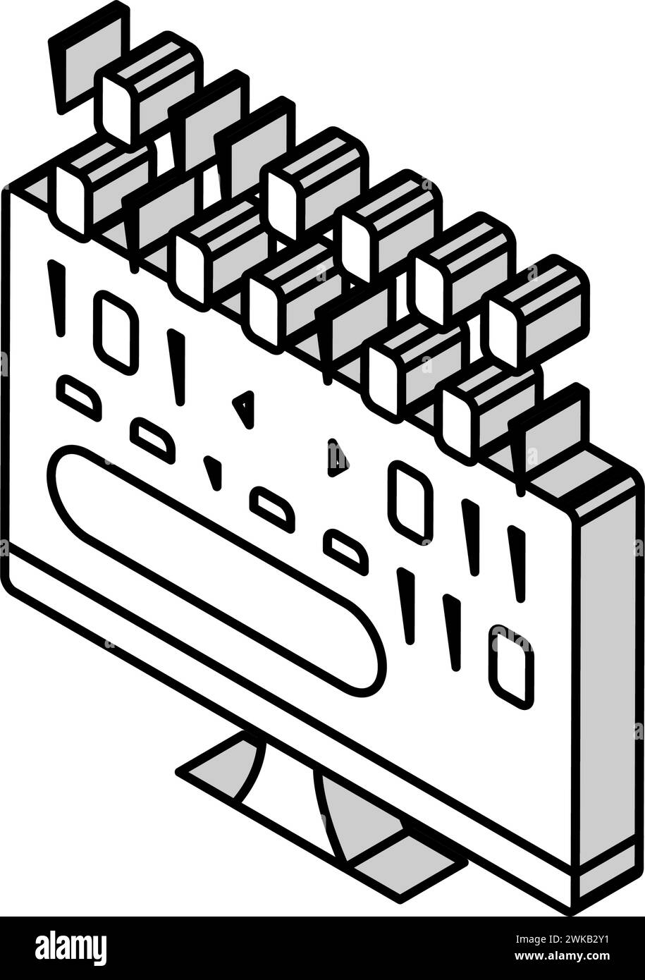 Isometrische Symbolvektorillustration für Mikrocodeentwicklung Stock Vektor