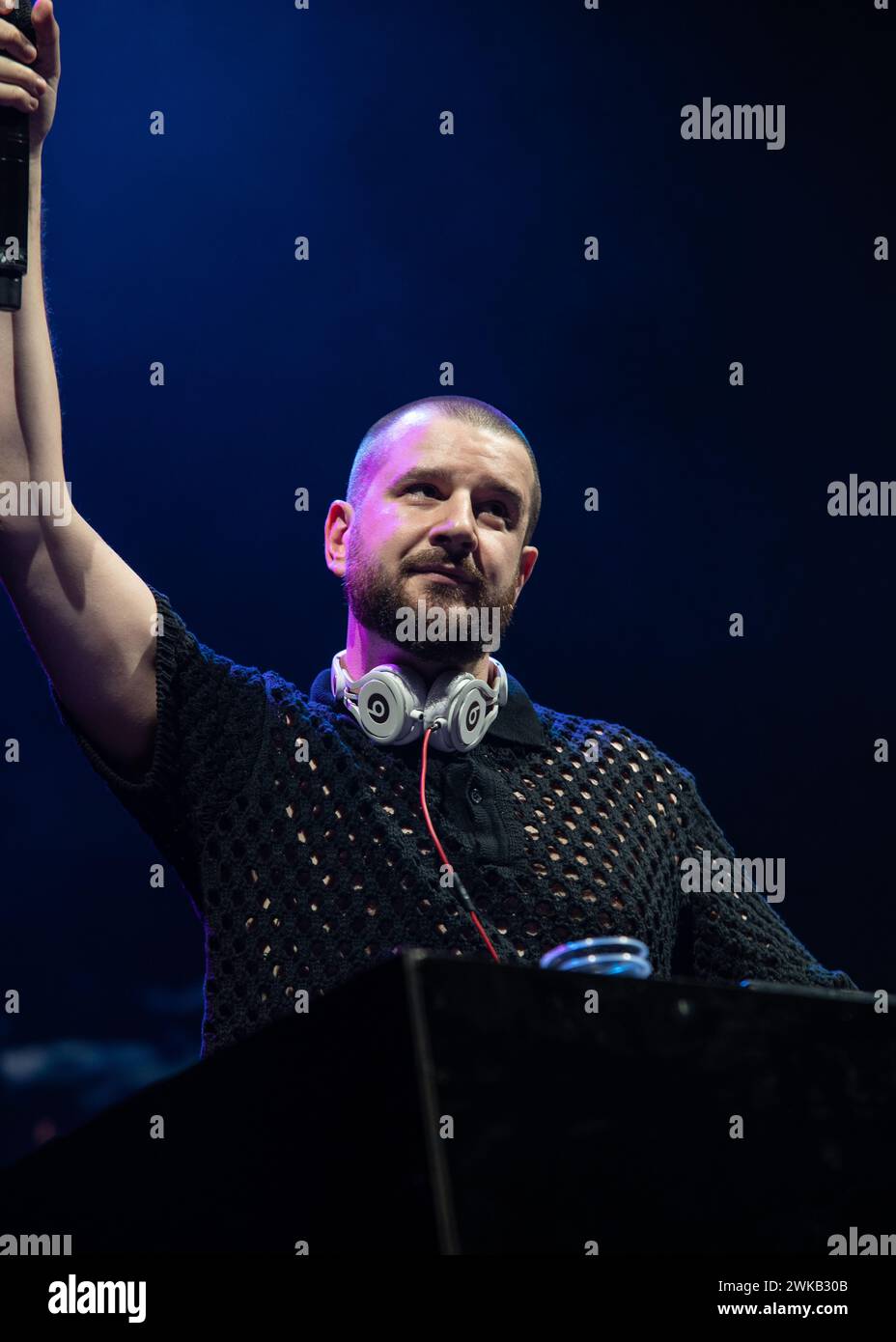 London, Vereinigtes Königreich. februar 2024. Alex Chapman eröffnet für Kim Petras mit einem DJ-Set im Hammersmith Apollo. Cristina Massei/Alamy Live News Stockfoto