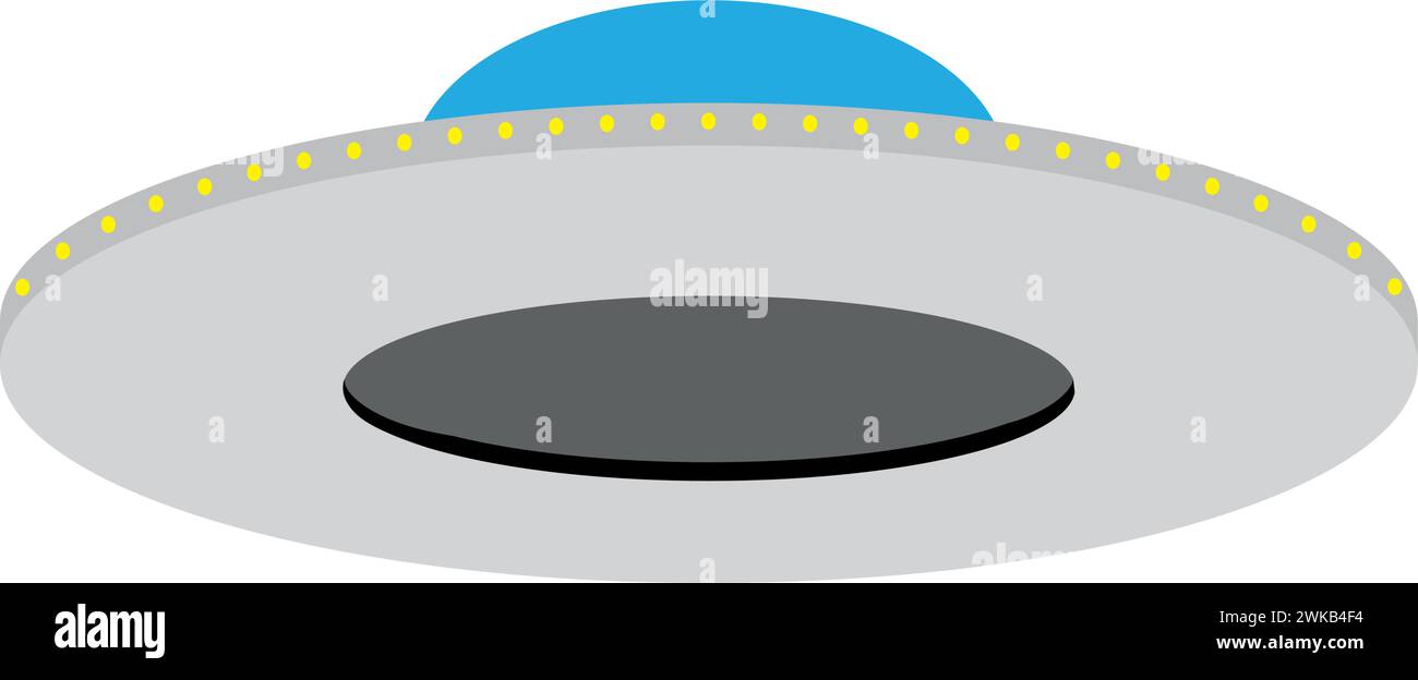 Isoliertes UFO-Raumschiff-Symbol Vektor Stock Vektor