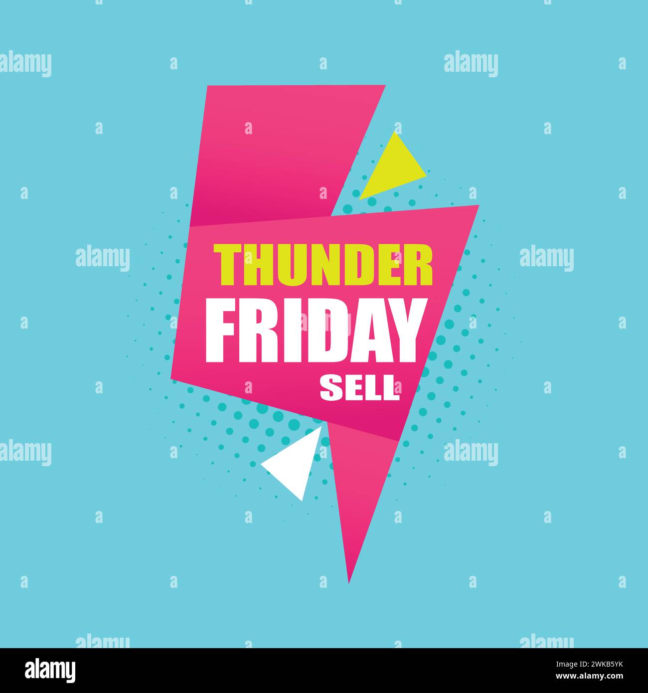 Thunder Friday Verkauf Banner Vorlage Vektor Illustration Geschäft Promotion Tag. Vektorschriftlogo im Sale. Stock Vektor