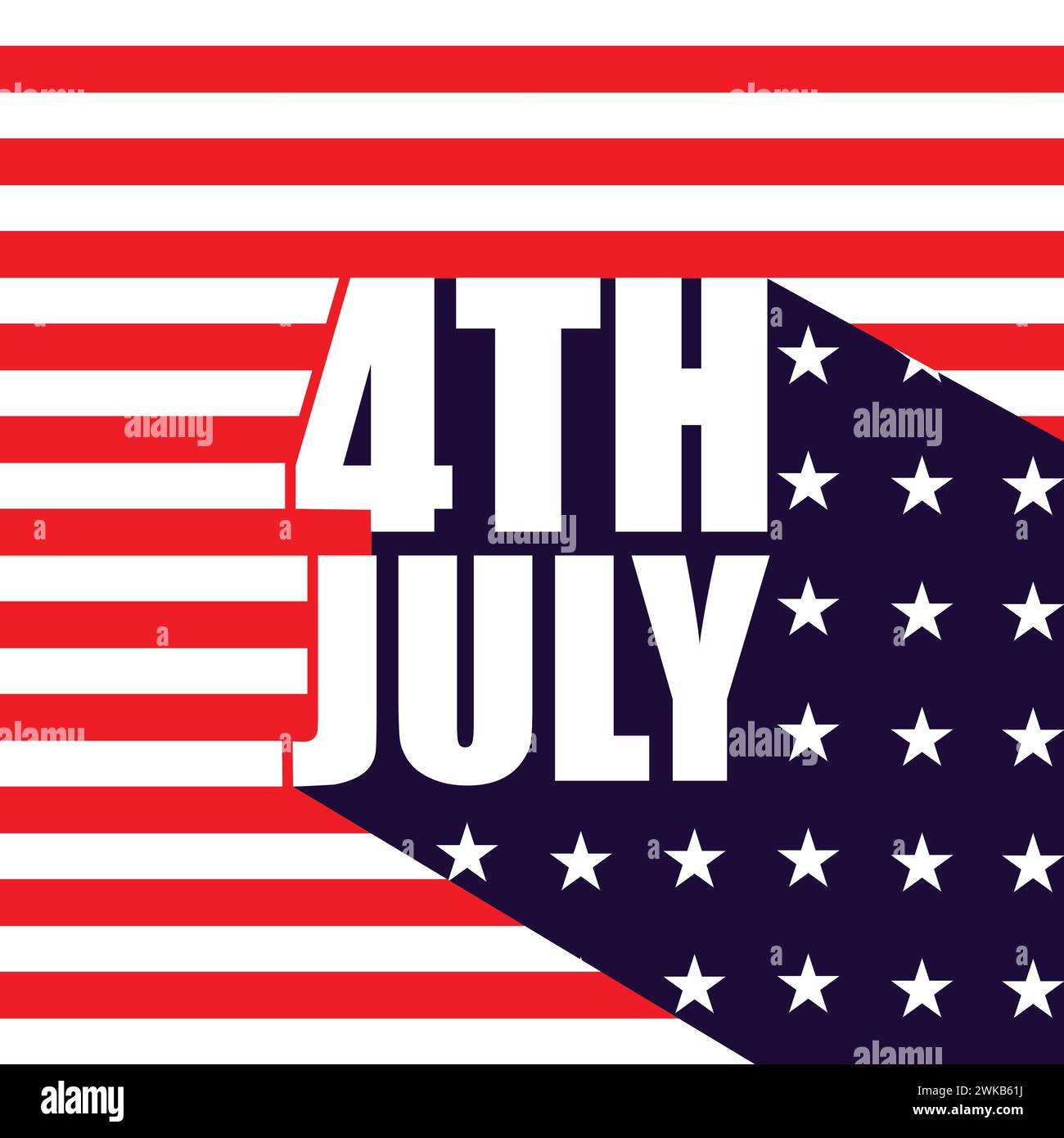 4. Juli Banner Vorlage Vektor Illustration mit USA Flaggenstil rot, blau, Stern Symbol Hintergrund. Unabhängigkeitstag der USA: Banner, Poster Stock Vektor