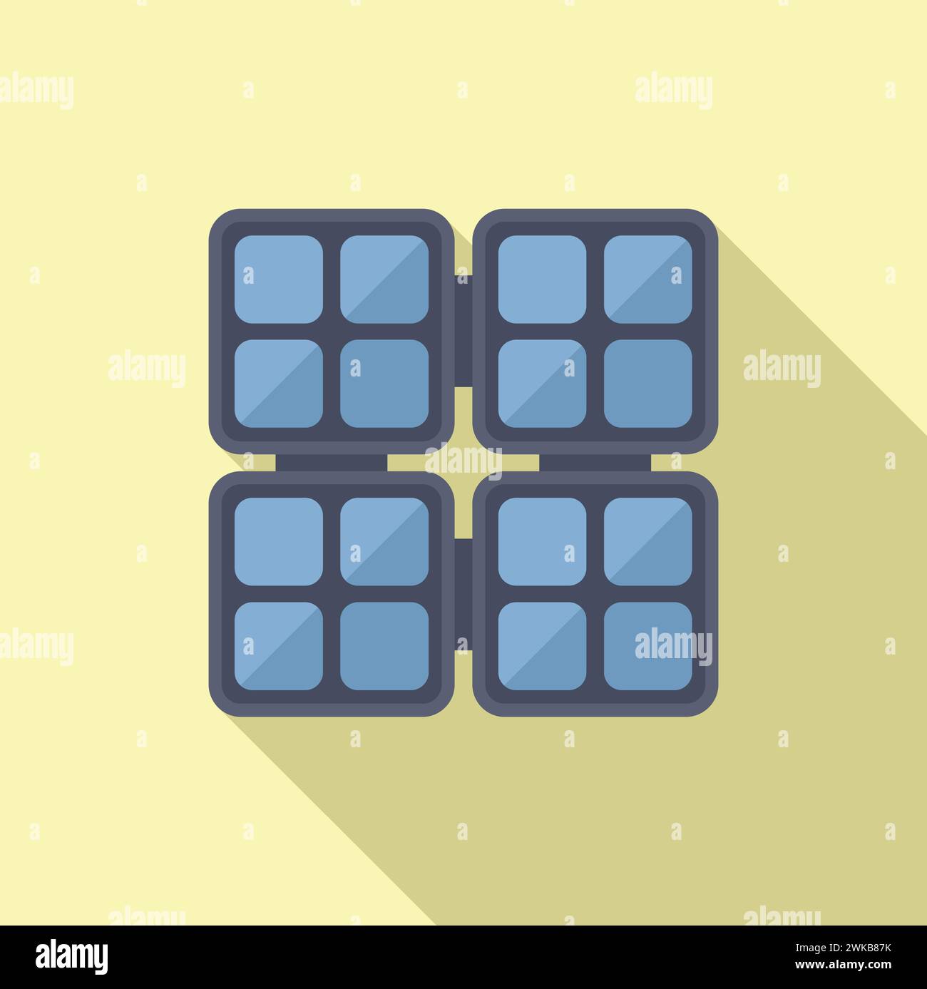 Quadro Solarpanel Symbol flacher Vektor. Ladezustand. Heizgitter-Dachmodul Stock Vektor