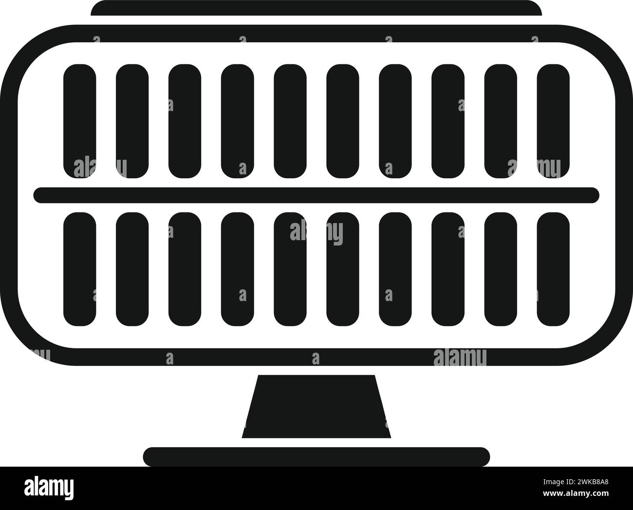 Symbol für die Netzteilkonsole der Zelle einfacher Vektor. Dach des Solarnetzes. Quelle des Deckenmoduls Stock Vektor